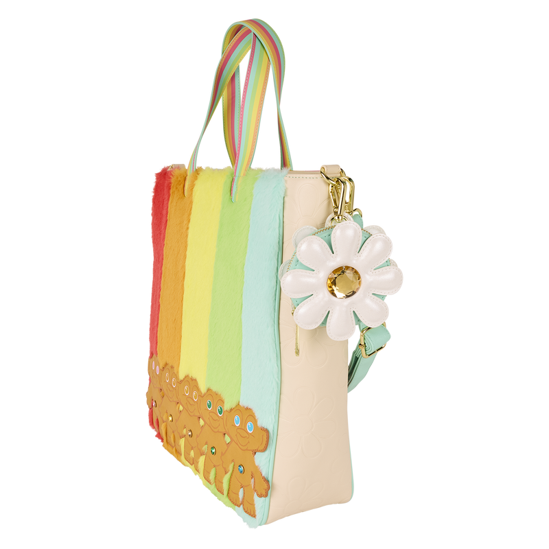 Classic Trolls Plush Glitter Tote Crossbody Bag with Coin Bag